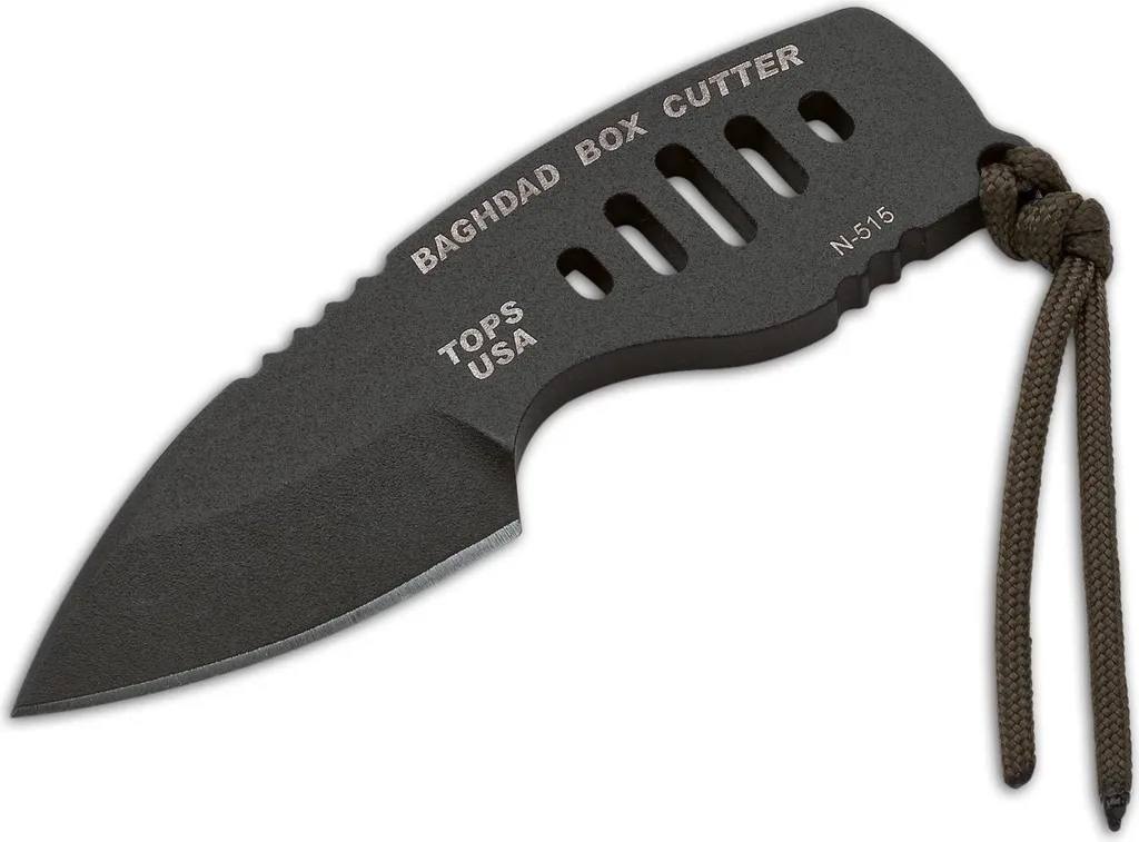 Couteau de cou TOPS Bagdad Box Cutter utilitaire en acier de carbone