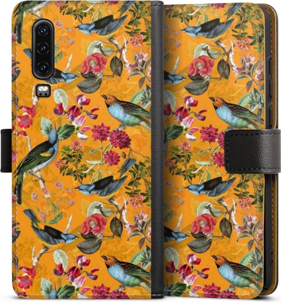 DeinDesign Klapphülle für Huawei P30 Handytasche Lederhülle Tasche Blumen Dschungel Vogel