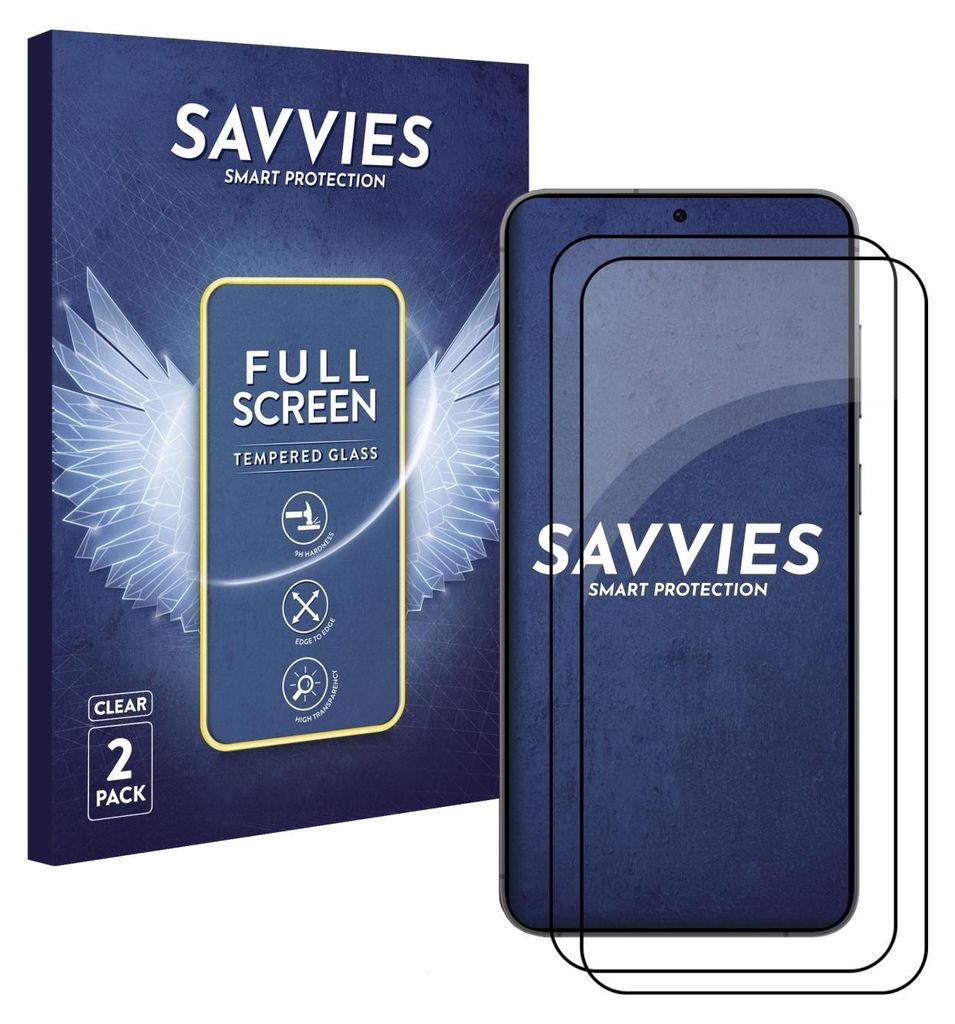 2x Savvies FHD33 2.5D Full Screen Schutzglas für Samsung Galaxy S24 Plus Full Screen (schwarz)