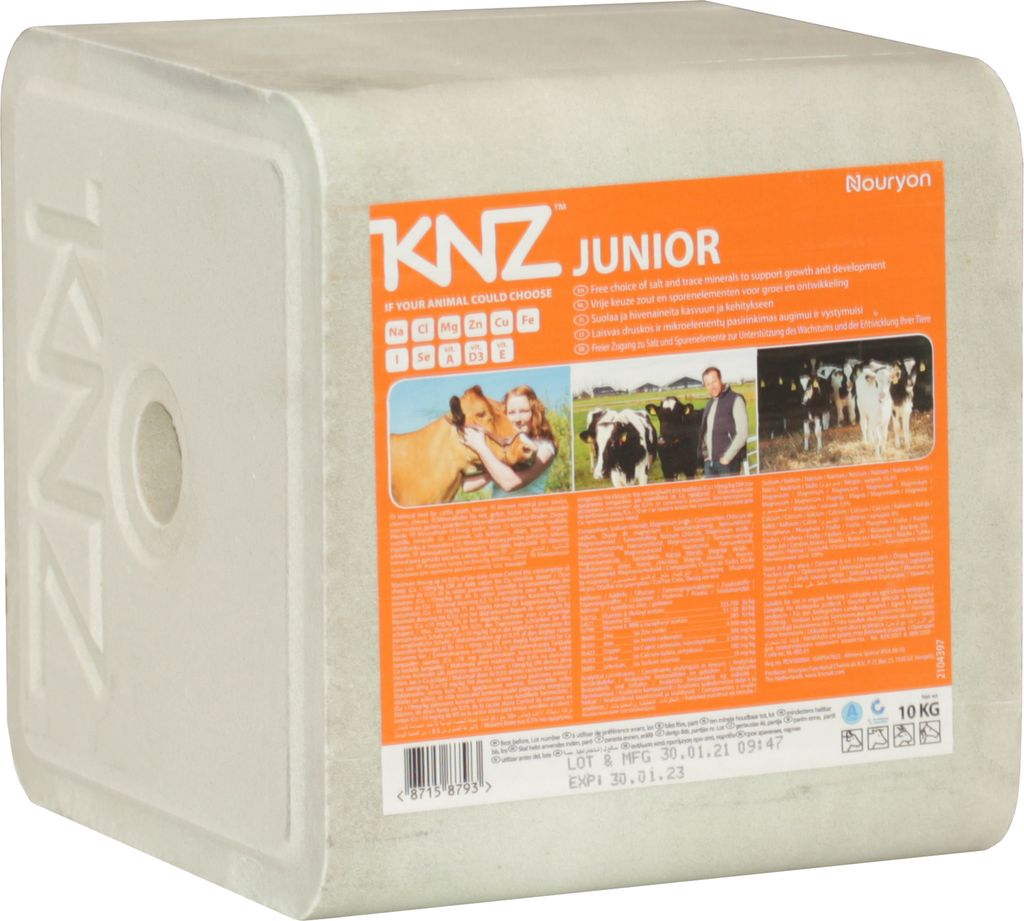 KNZ 10kg Leckstein Junior Salzleckstein Mineralleckstein Block weiß KNZ 10kg Leckstein Mineralleckstein Junior Block