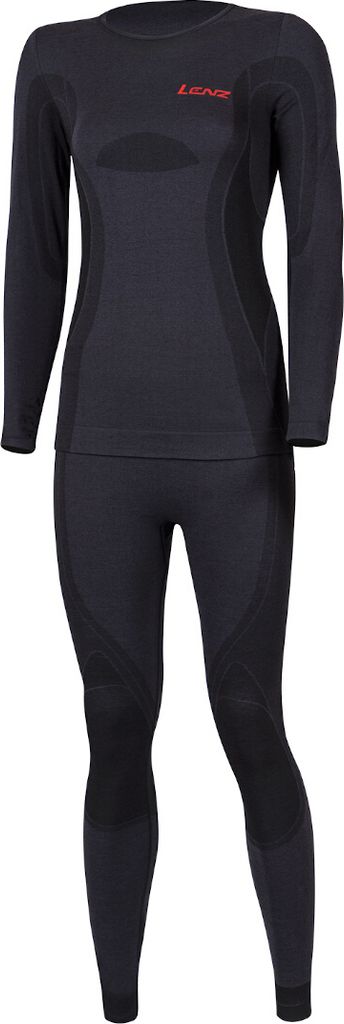 Lenz Merino Damen Funktionswäsche Set, schwarz, M/L