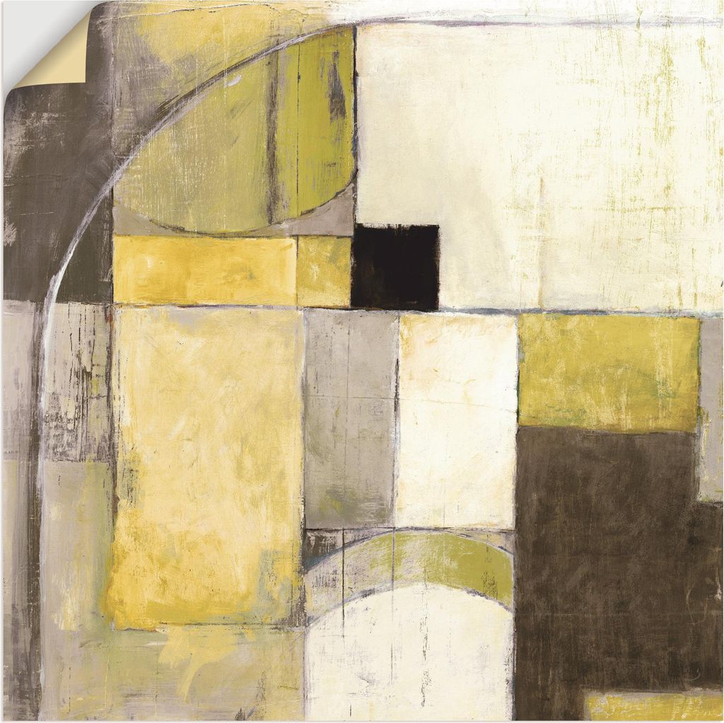 ARTland Wandbild, selbstklebend Gelb-Grauer Übergang Größe: 100x100 cm