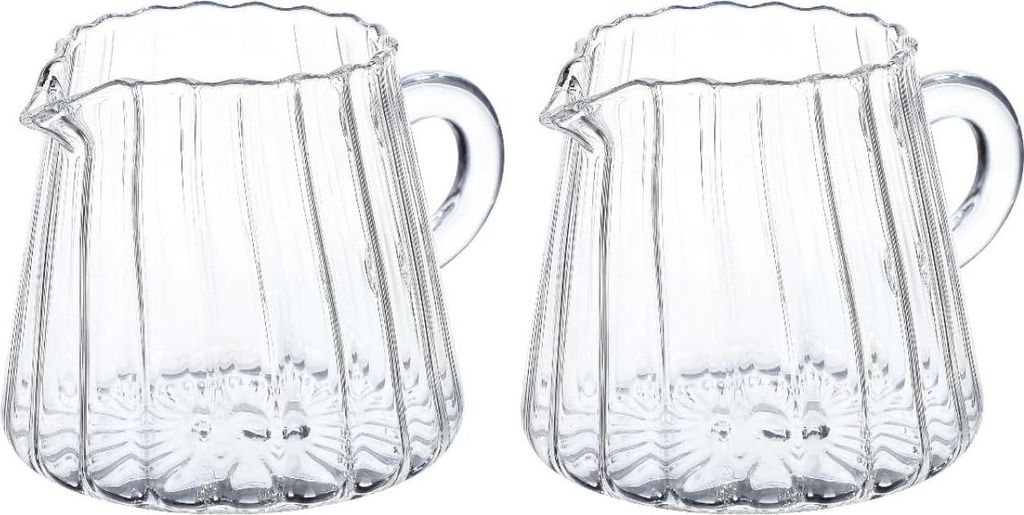 Glaskrug Elegant Geformter Glas-Milchkännchen Teekrug Aus Glas Kaffee-Milchkännchen Kreativer Krug Zum Aufschäumen Von Milch Milchaufschäumer(1...