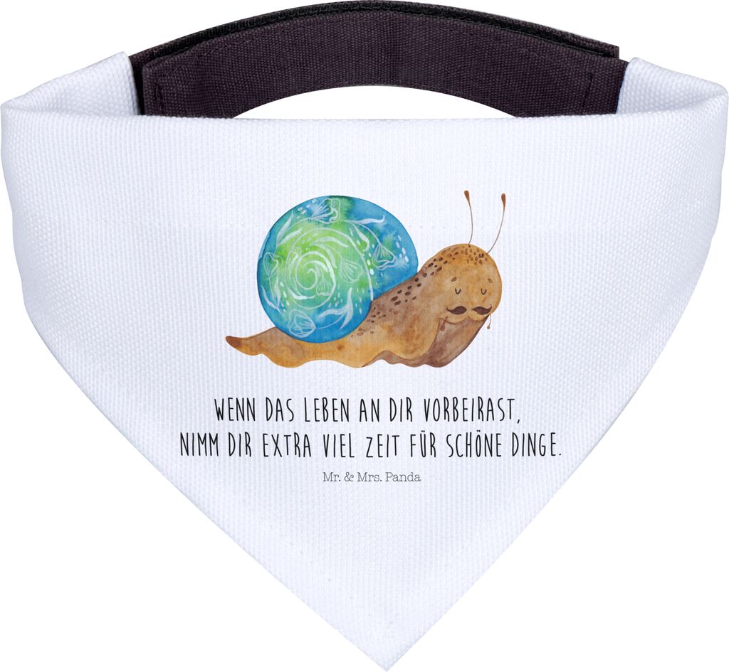Mr. & Mrs. Panda Bandana Schnecke Sir - Weiß - Geschenk, Hunde Halstuch, Lustige Sprüche, Motivation, Lebenszeit, Weisheit, Hunde-Bandana, Schnec...