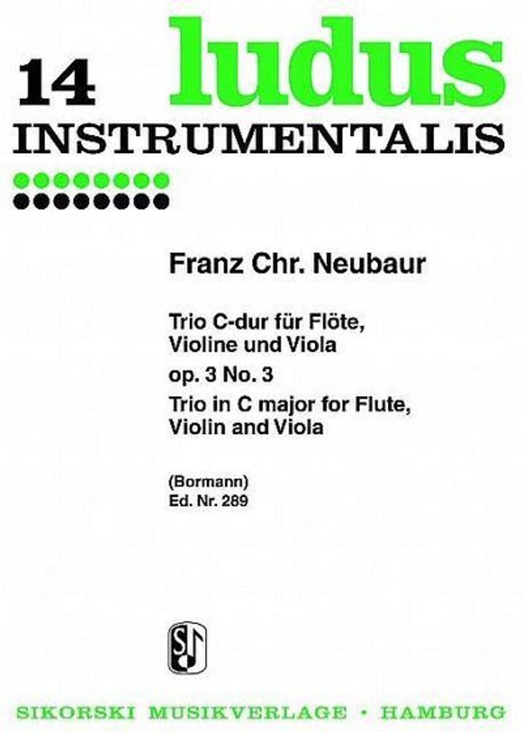 Trio C-Dur op.3,3: für Flöte, Violine und ViolaStimmen
