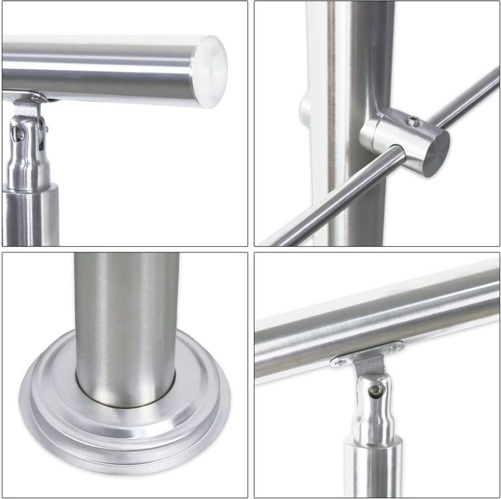 EINFEBEN Treppengeländer Geländer Balkongeländer Edelstahl Handlauf Bausatz mit Querstreben innen & Außen, Balkon (80cm, 5 Querstreben) Geländ...