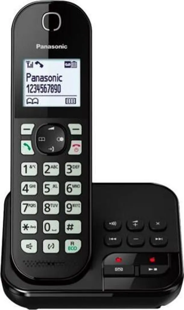 Panasonic KX-TGC462GB Téléphone Fixe sans Fil Duo Noir avec Répondeur
