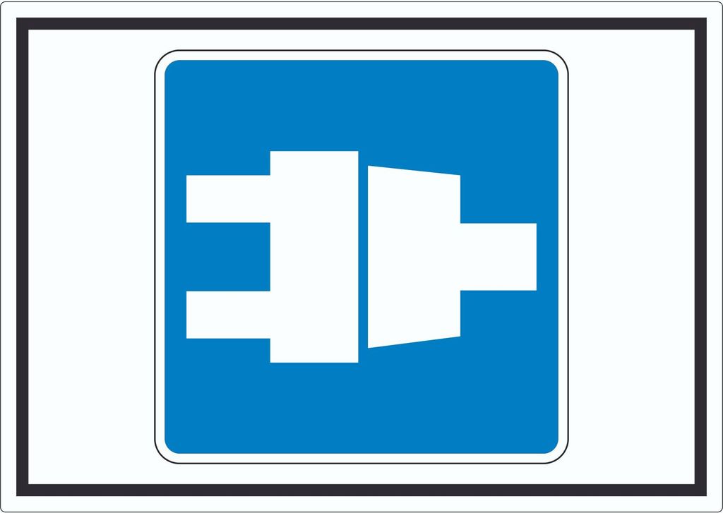 Landstromanschluss für Schiffe Symbol Aufkleber A3 (297x420mm)