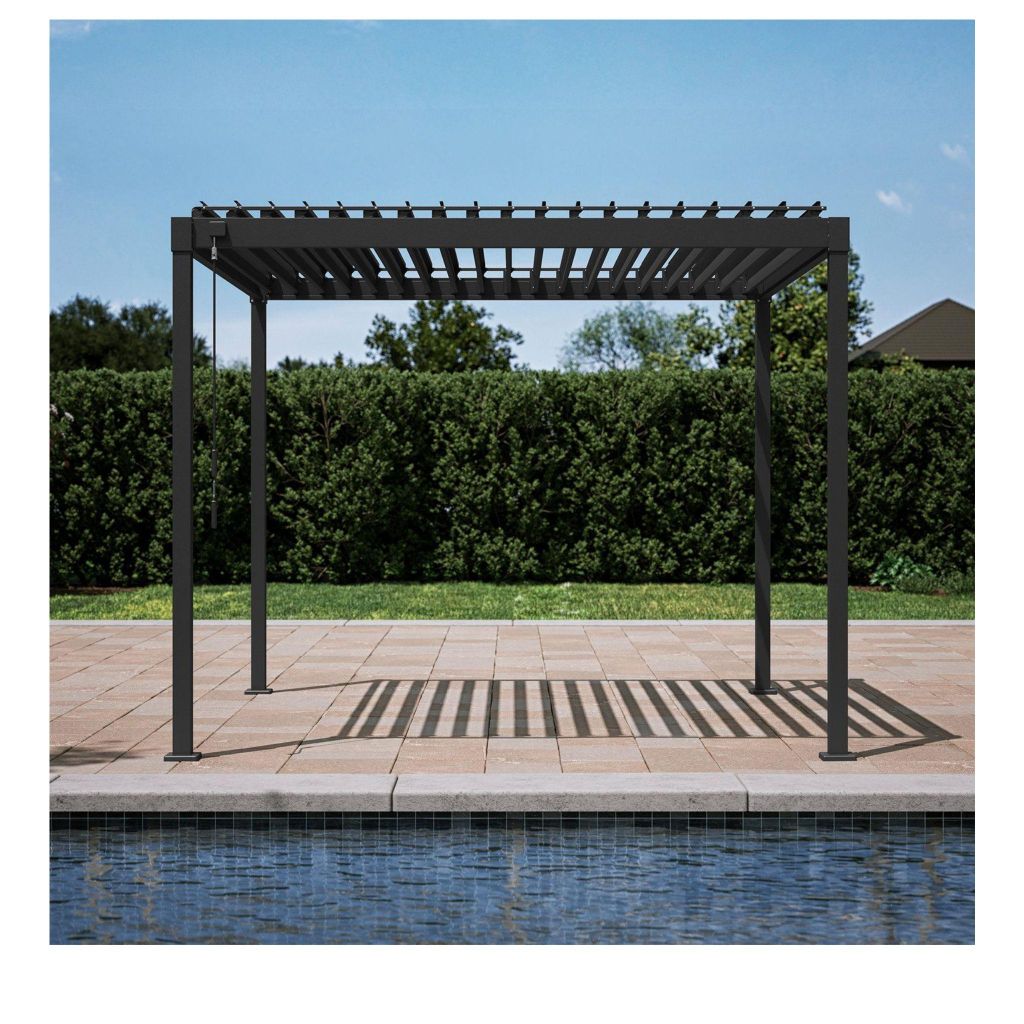 MIRADOR Pergola 80 Solid 3x3 m mit Lamellendach, Anthrazit, Produktbild 