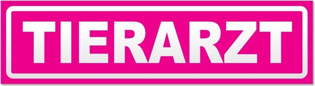 Kiwistar - Autoaufkleber - Pink - 45 x 12 cm - Tierarzt invertiert - Hinweis Aufkleber Sticker für Auto, Kfz, Fahrrad, PKW, LKW