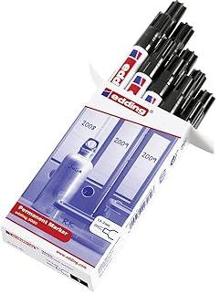 edding 3000 Permanentmarker (zur Beschriftung und Markierung von fast allen Oberflächen) nachfüllbarer, wasserfester und lichtbeständiger Marker...