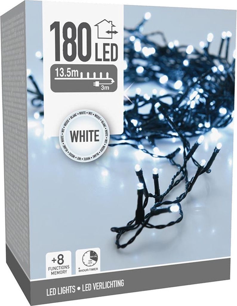 Außen-LED-Lichterkette 180 LEDs Kaltweiß. 16,5 m