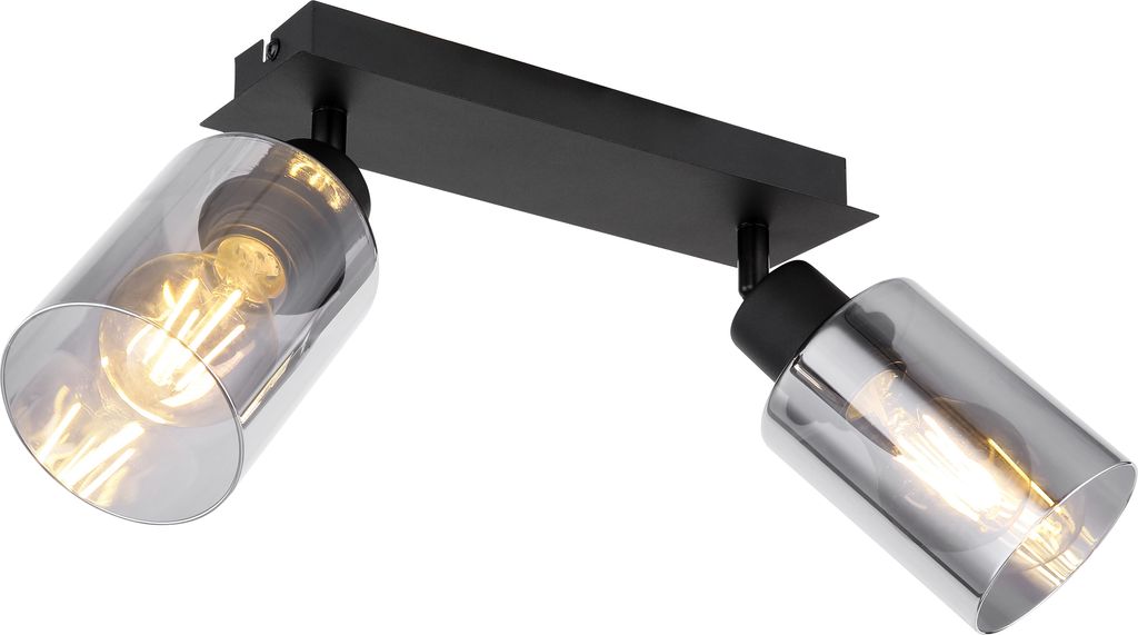 Globo Lighting Strahler Metall schwarz matt, 2x E27