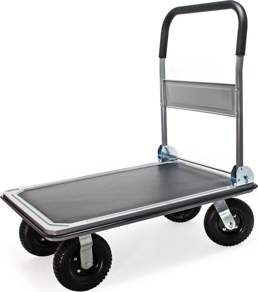Chariot de transport manuel pliable 300kg à 4 roues pour charges lourdes