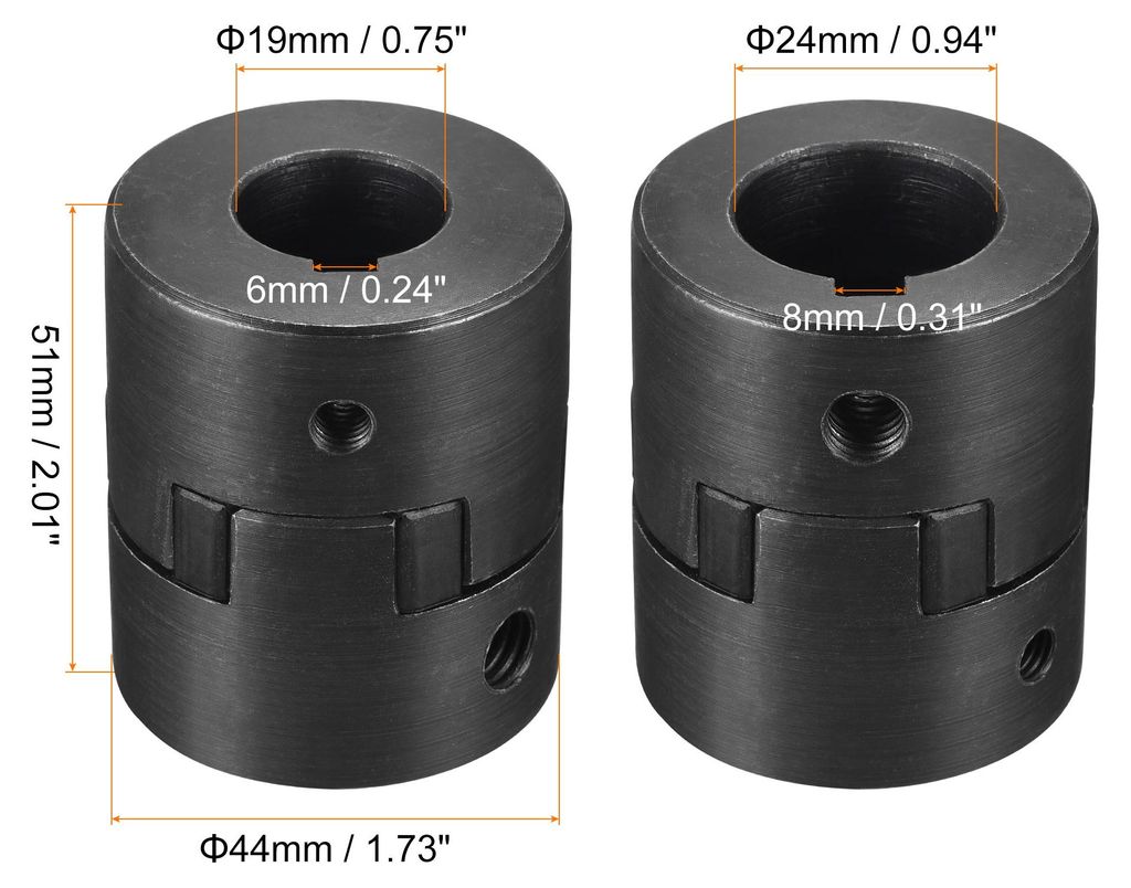 Flexible Kupplungswelle 19 mm bis 24 mm Flexible Kupplung 51 mm L x 44 mm OD Motorkupplungsgelenk