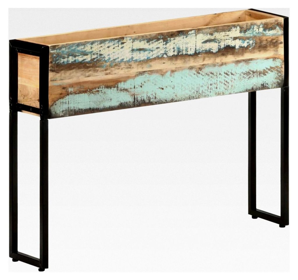 Pflanzkübel 90x20x68 cm aus recyceltem Massivholz, Hochbeet für Balkon, Garten und Terrasse