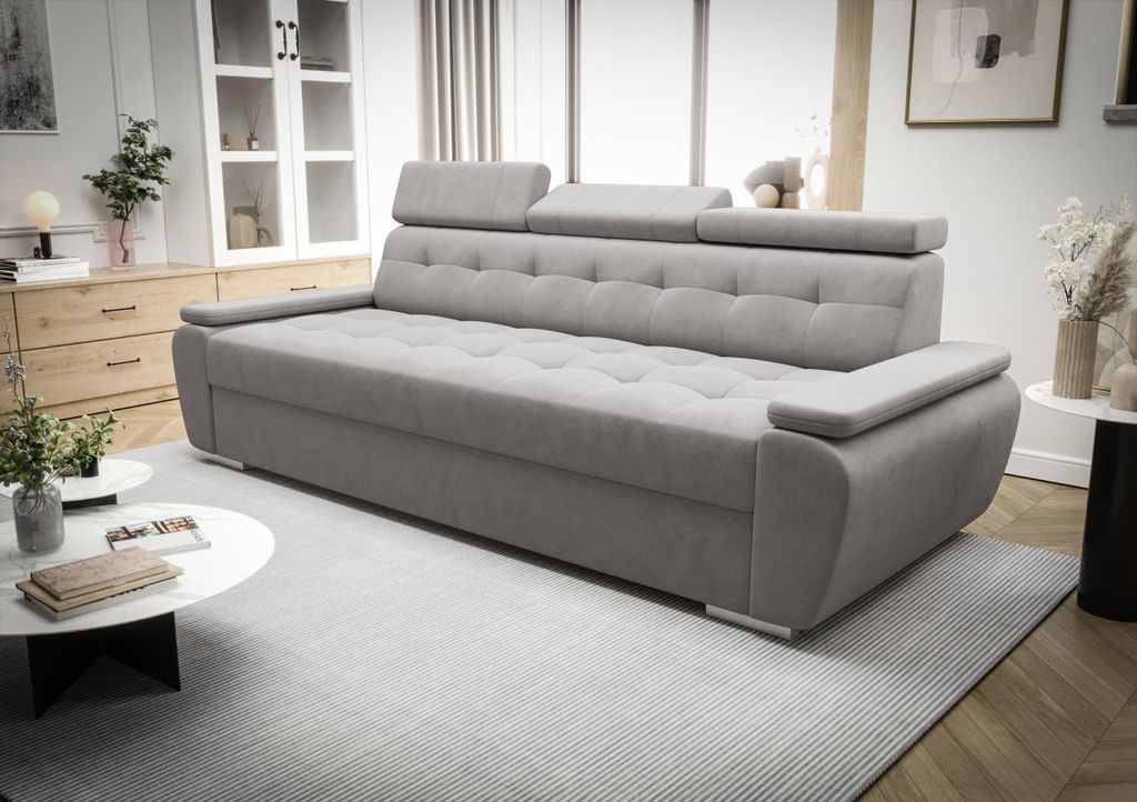 Dreisitziges Sofa 230 cm Grau Monolith 84 Kongo RBS01
