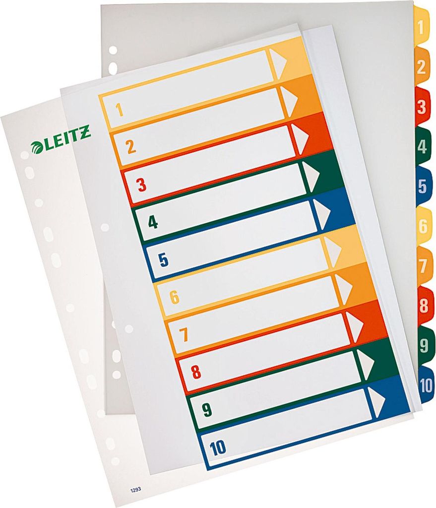Leitz 1293-00-00 1293 Zahlenregister - PP, blanko, Image du produit 