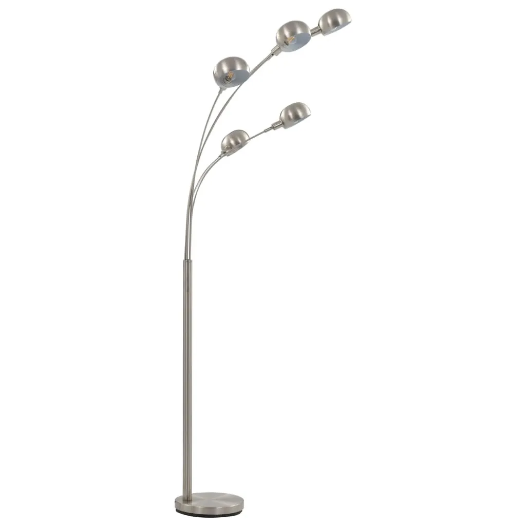 Lampadaire Argenté 200 cm 5 x E14 : Éclairage Puissant pour Pièce Sombre - 4