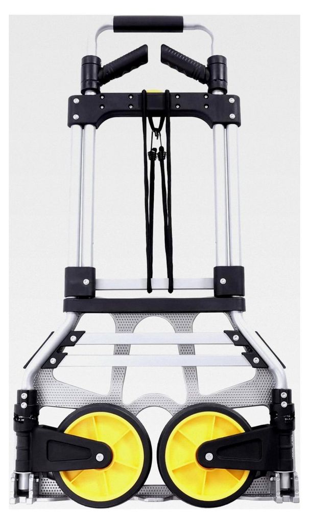 Faltbarer Handtruck Dolly Cart mit 120 kg Tragfähigkeit, kompakter Gepäckwagen mit klappbarem Design und Teleskopgriff für den Lebensmitteleinkauf