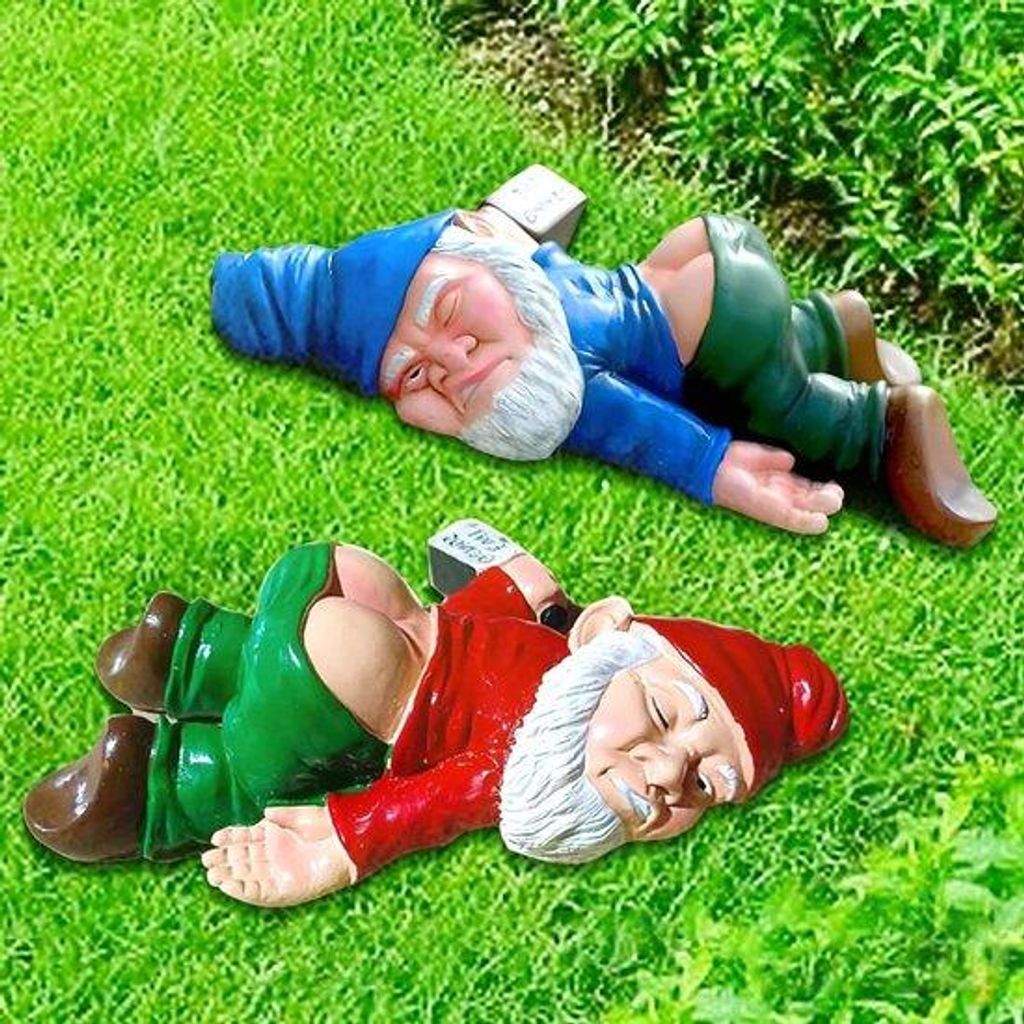 Grüne Gartenfiguren - Set aus 2 für Rasen, Innenhof, Balkon, Veranda, Terrasse, Hausdekoration