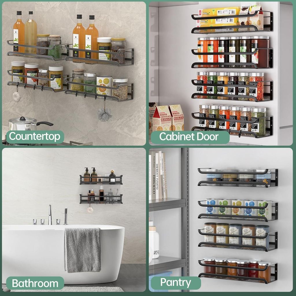 Kräuterregal Wandmontage - Kräuterorganizer - Set von 4