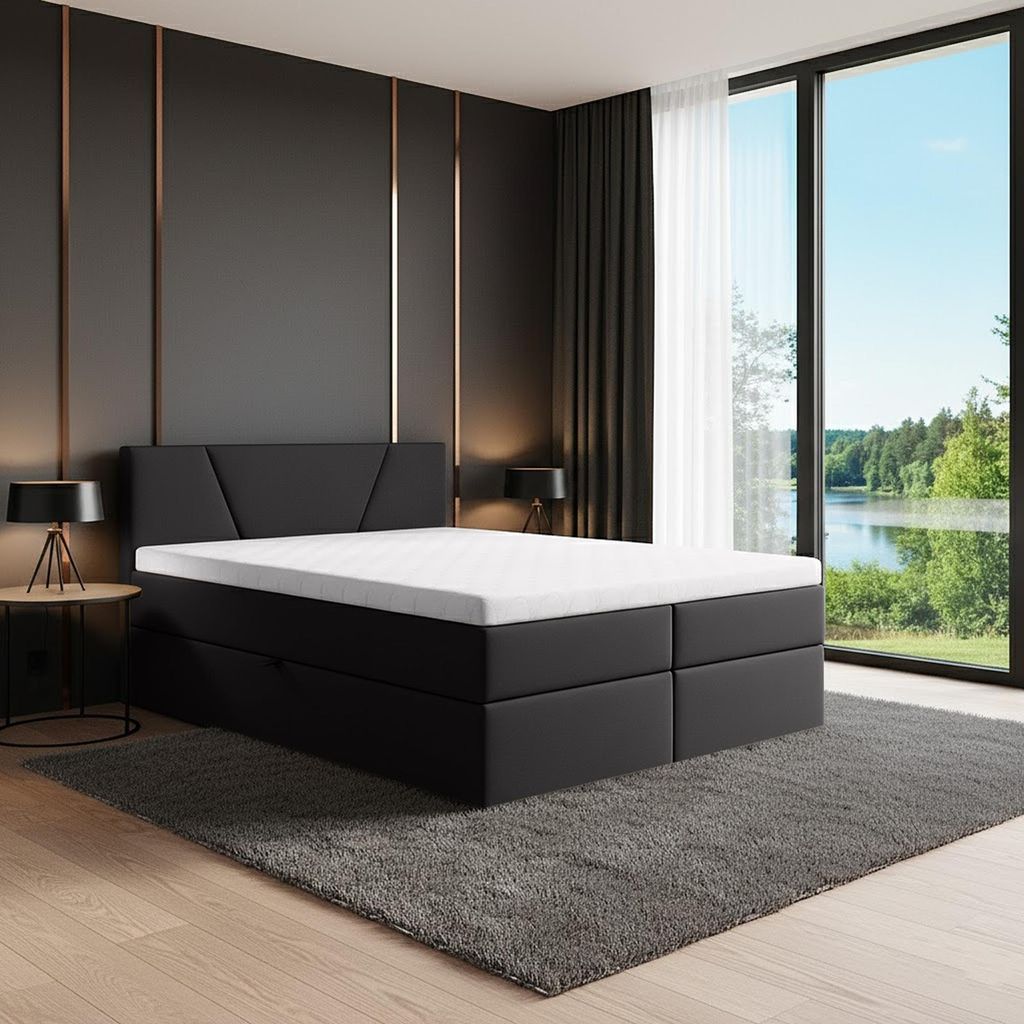 Best For Home Jubilee Bonell Box Spring Bed with Topper (160 x 200 cm, Trinity 34)
