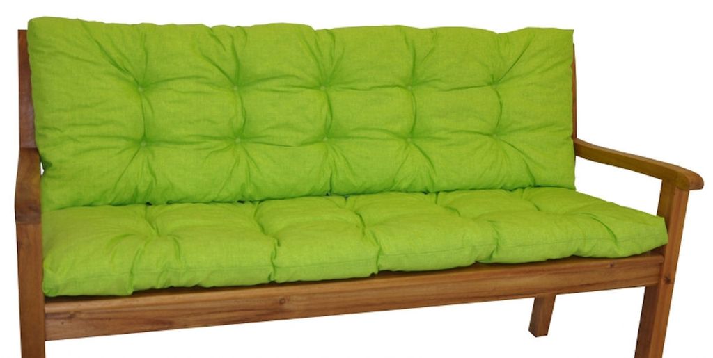 Bankauflage Kissen / Polster für Gartenbank / Bankkissen 120 cm hellgrün