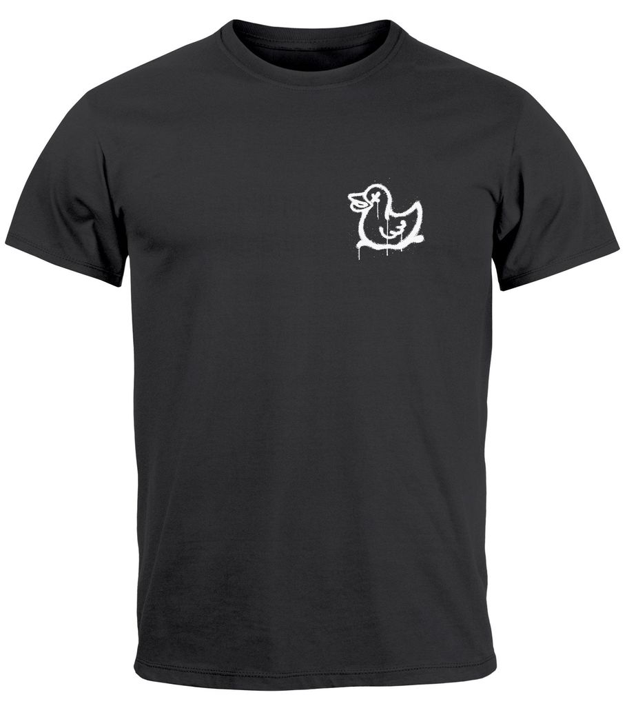 Herren T-Shirt Drippy Duck Ente Graffiti Style Printshirt Fashion Streetstyle Neverless anthrazit 3XL