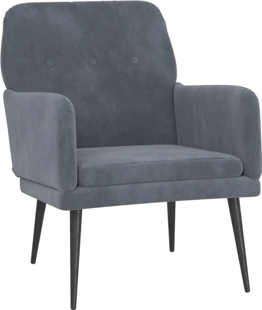 SYFAX Poltrona Grigio Scuro 62x79x79 cm Velluto: Eleganza Italiana