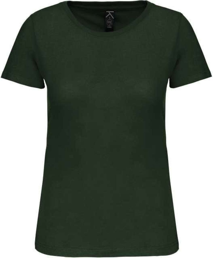 Kariban Damen T-Shirt Baumwolle Kurzarm Basic Shirt Rundhals, Größe:2XL, Farbe:Forest Green