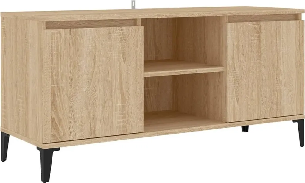 Mobile TV Moderno 103,5 cm Rovere Sonoma e Metallo Industrial