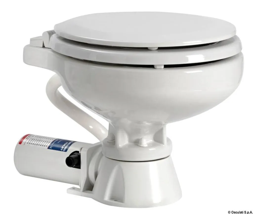 WC électrique pour bateau et camping-car 12V, lunette en bois durable
