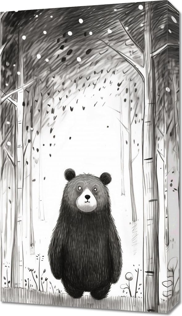 Bild 40x70cm Neugieriger Bär