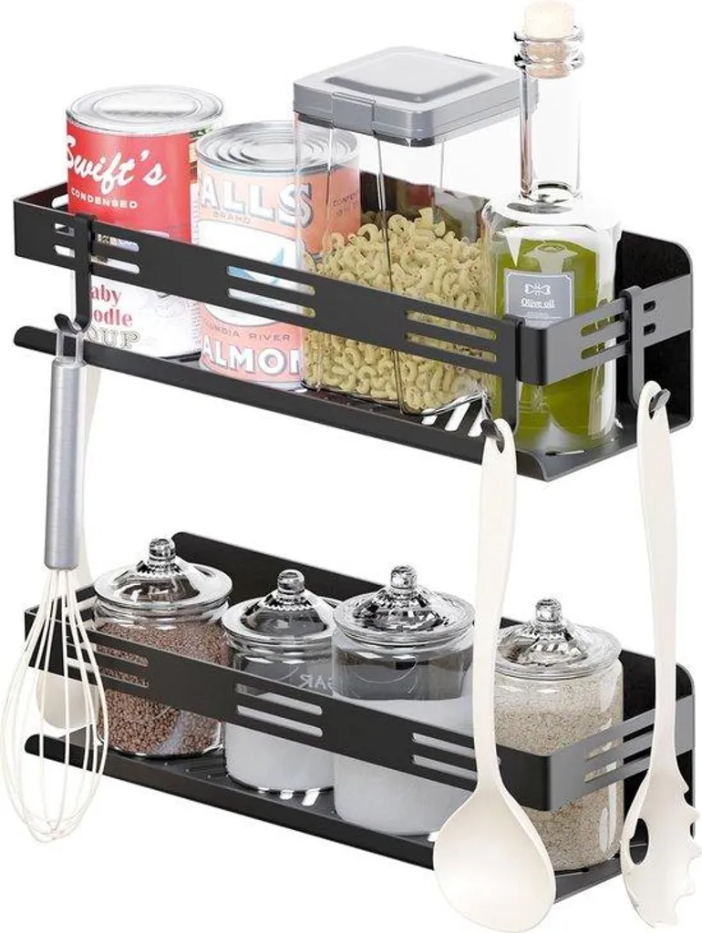 Panier à herbes aromatiques noir lot de 2 suspendu sans perçage 30cm
