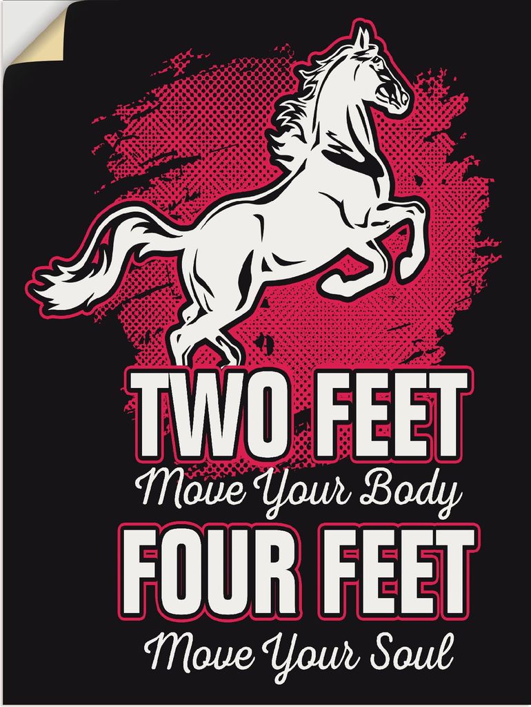 ARTland Wandbild, selbstklebend Bild für Reiter und Pferde-Fans Größe: 45x60 cm