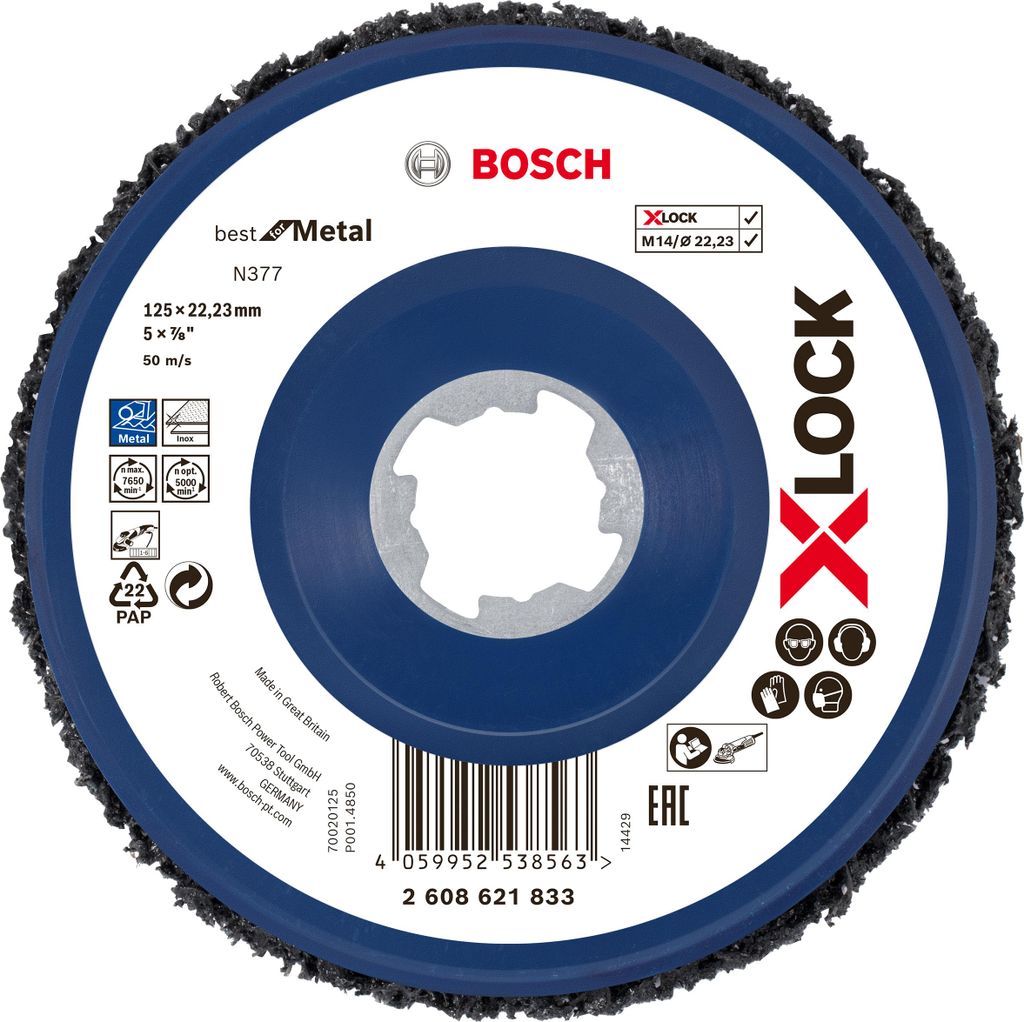 Bosch X-LOCK čisticí kotouč N377 Metal 125 mm, 22,23 mm Obrázek produktu 