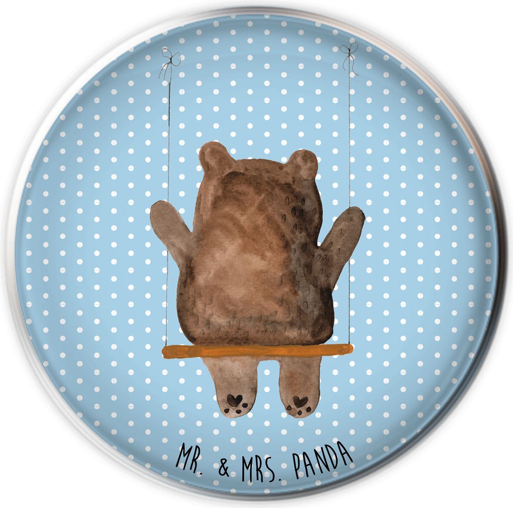 Mr. & Mrs. Panda Waschbecken-Stopfen Bär Schaukel - Blau Pastell - Geschenk, Waschbecken Stöpsel, waschbeckenstöpsel, Abflussstopfen, Teddybär,...