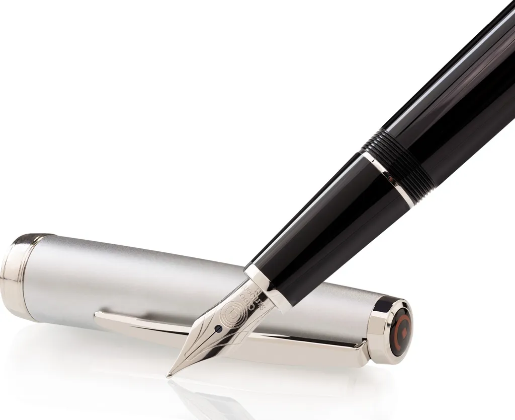Stylo plume à cartouche en métal noir Cleo Skribent Classic Plume M