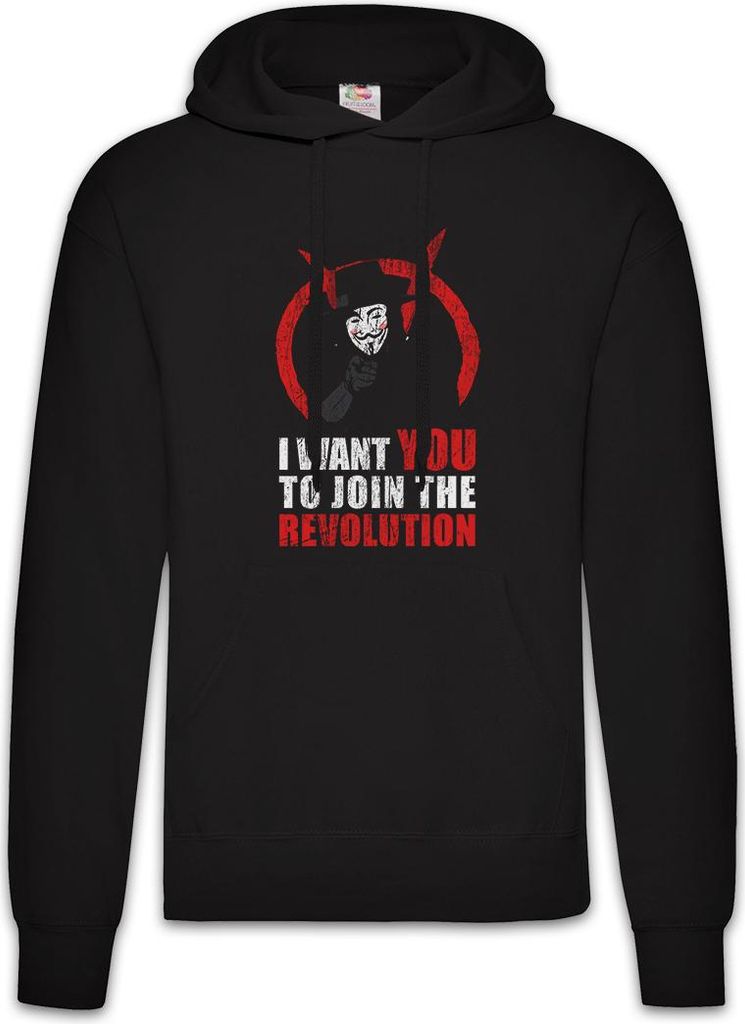 Urban Backwoods Join The Revolution, Herren Hoodie, Farbe: Schwarz, Größe: S