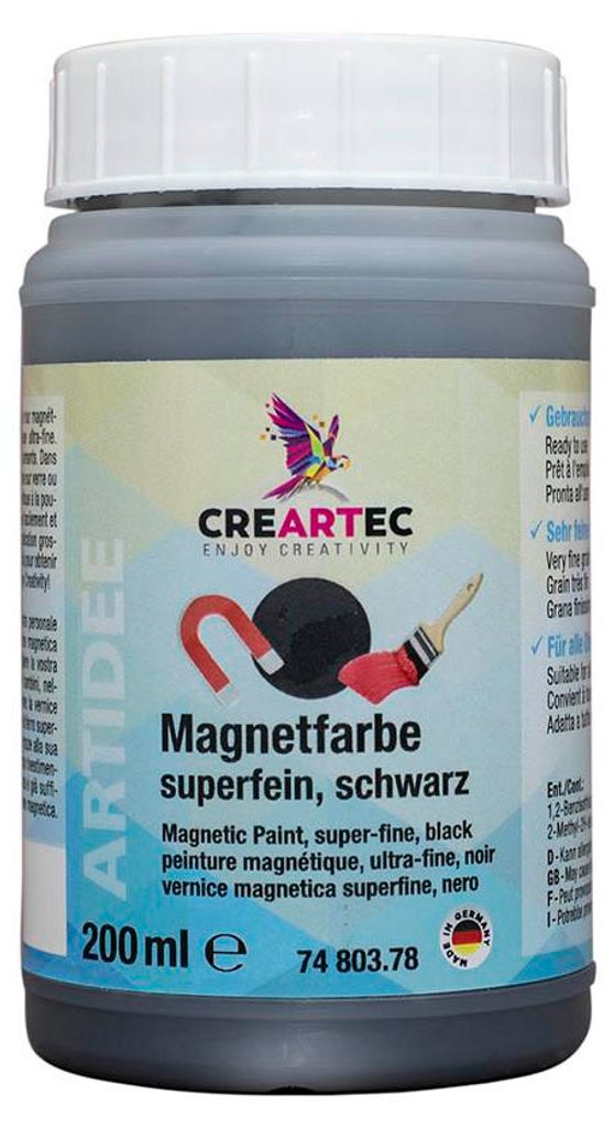 CREARTEC - Magnetfarbe Superfein Schwarz - Inhalt 200ml - Produktbild 