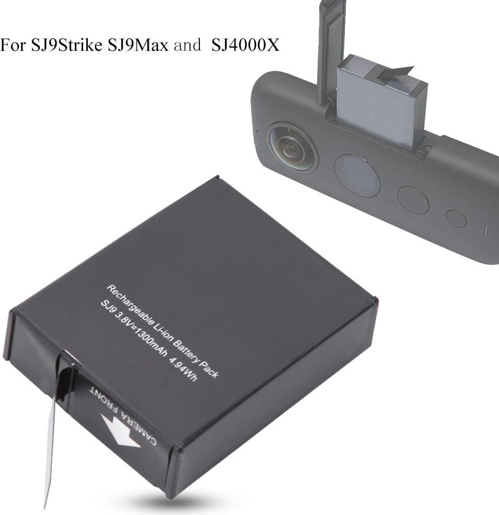 1300 mAh wiederaufladbarer Li-Ionen-Akku für SJ9Strike SJ9Max SJ4000X Action-Kamera-Zubehör