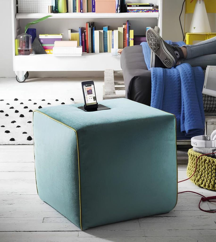 Polsterhocker Sitzhocker Quadrat Sitz Neu Pouf Fußhocker Quadrat Sitz Hocker Neu