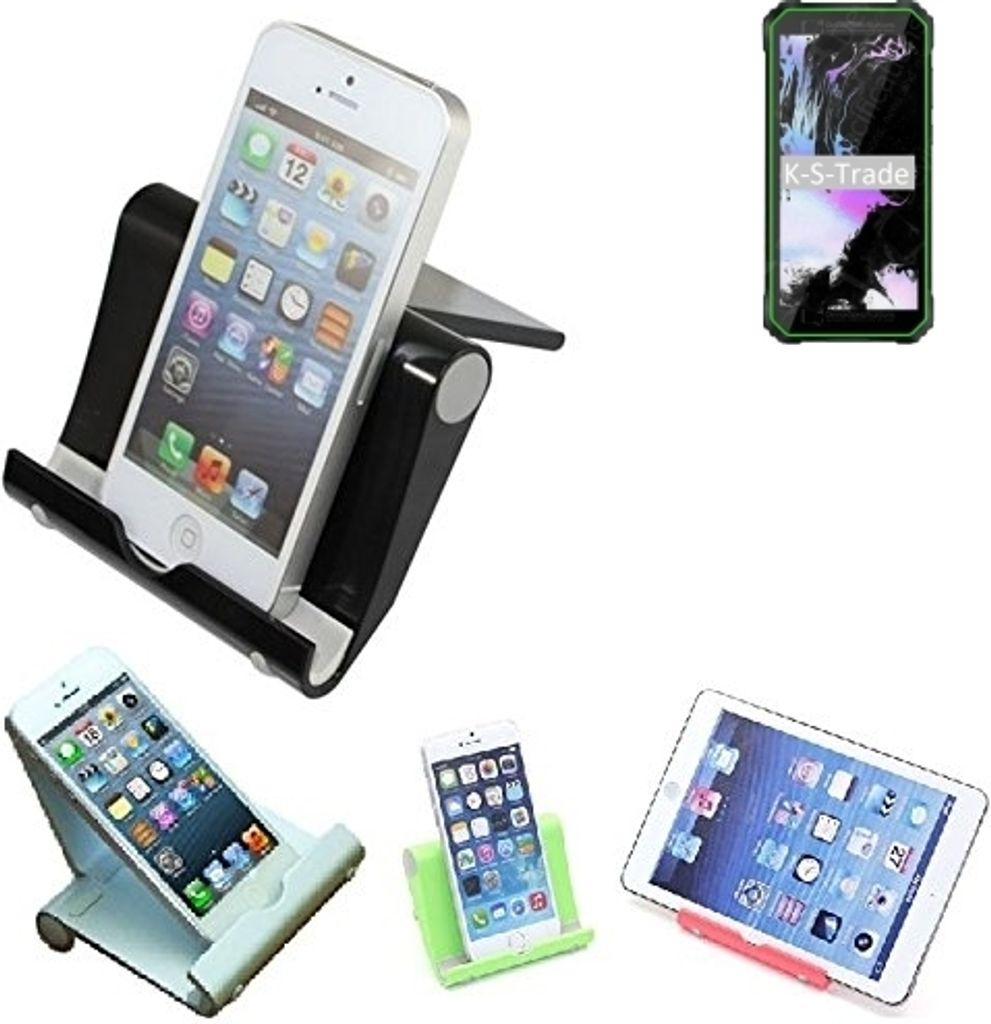 K-S-Trade Handy-Ständer kompatibel mit Blackview Oscal S60 Pro Night Vision faltbarer Tischständer Smartphone Tablet Halterung Reise