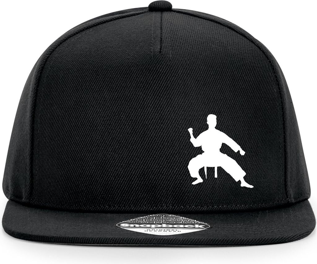 Huuraa Cappy Mütze Taekwondo Silhouette Black Polyester Snapback Kappe Geschenkidee