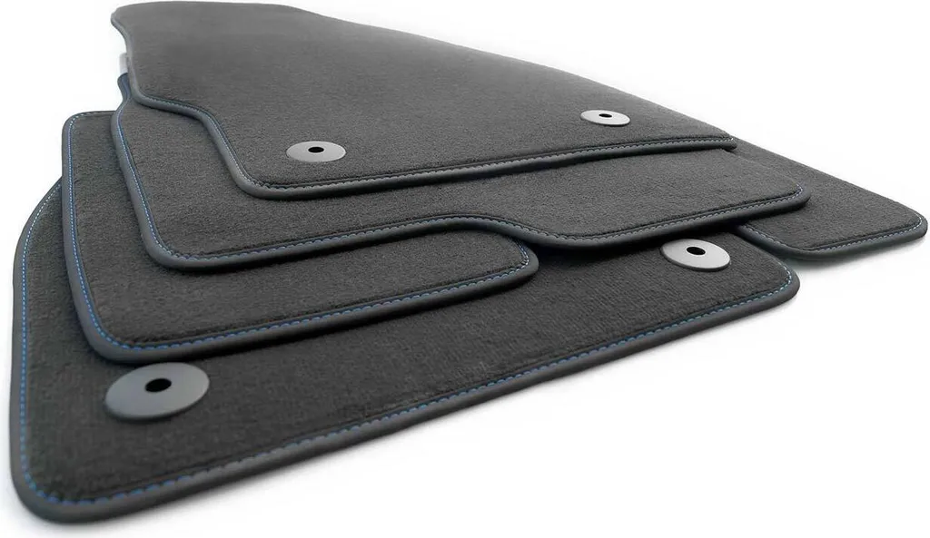 Tappetini Opel Corsa E 2014-2019 - Velours Nero e Blu Nubuck Style