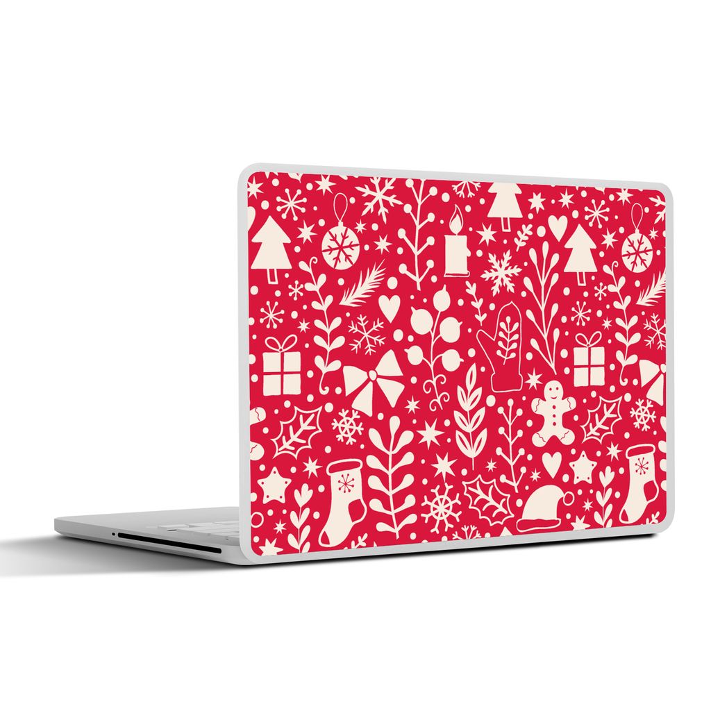MuchoWow Laptop Aufkleber Sticker Cover Muster - Weihnachten - Winter - Fest 40x30 cm - Laptop Dekoration - Selbstklebend
