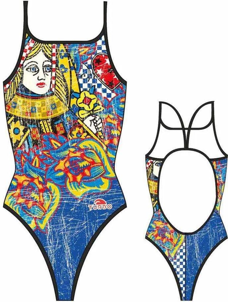 Turbo Queen Heart Vintage Badeanzug Mehrfarbig 4XL Damen Mehrfarbig 4XL