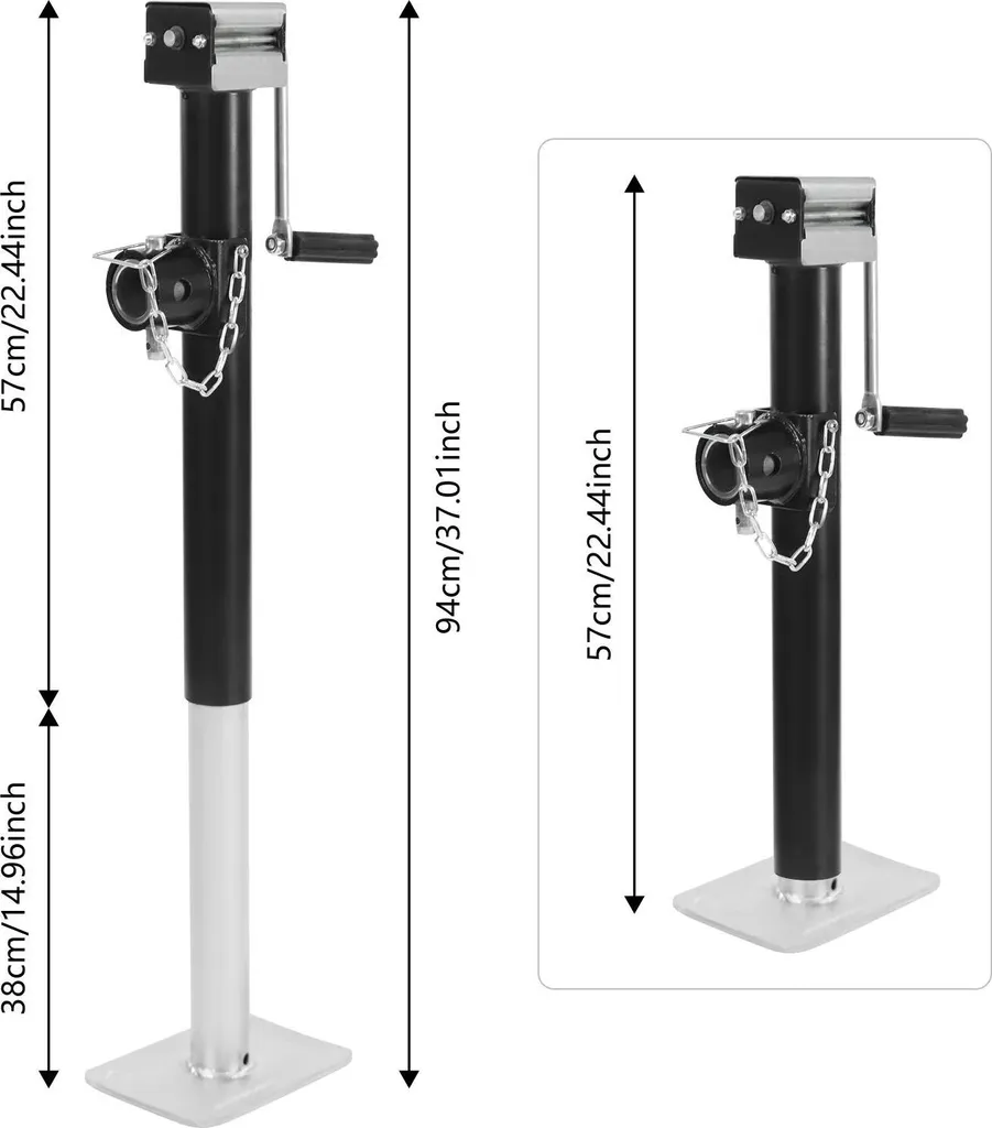 Support vilebrequin acier robuste noir avec hauteur réglable 12-20cm