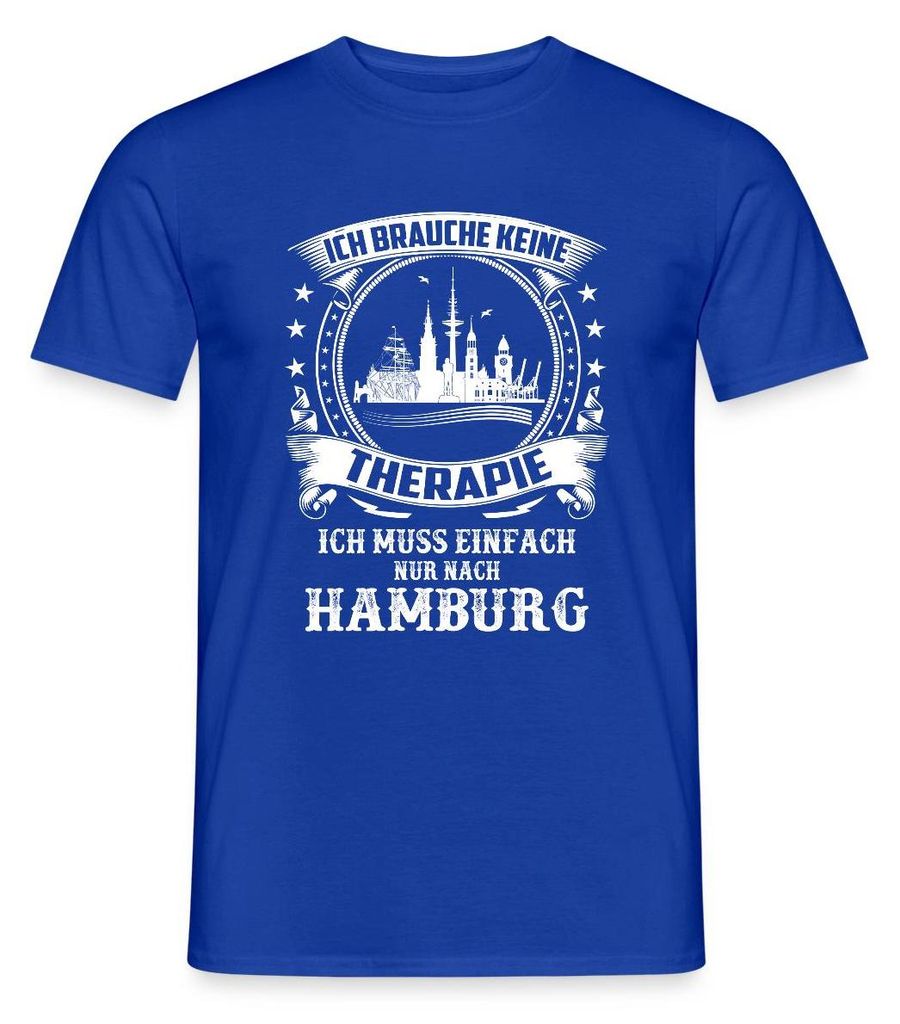 Spreadshirt Keine Therapie Ich Muss Nach Hamburg Männer T-Shirt, S, Dunkelblau